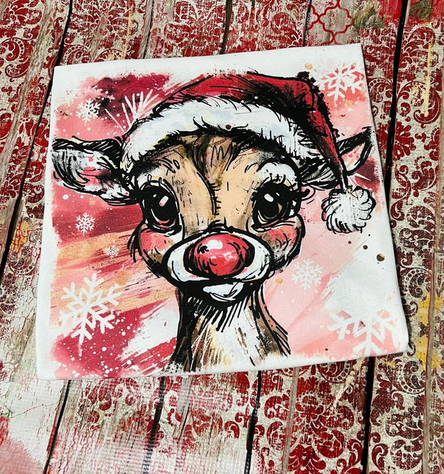 Christmas deer White T