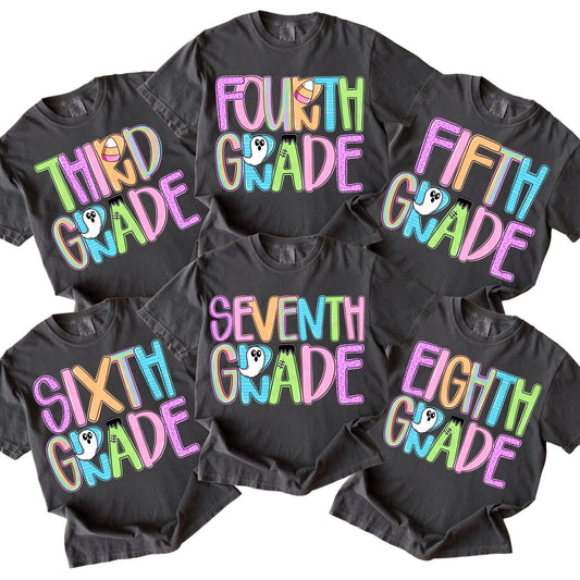 Halloween grade level shirts