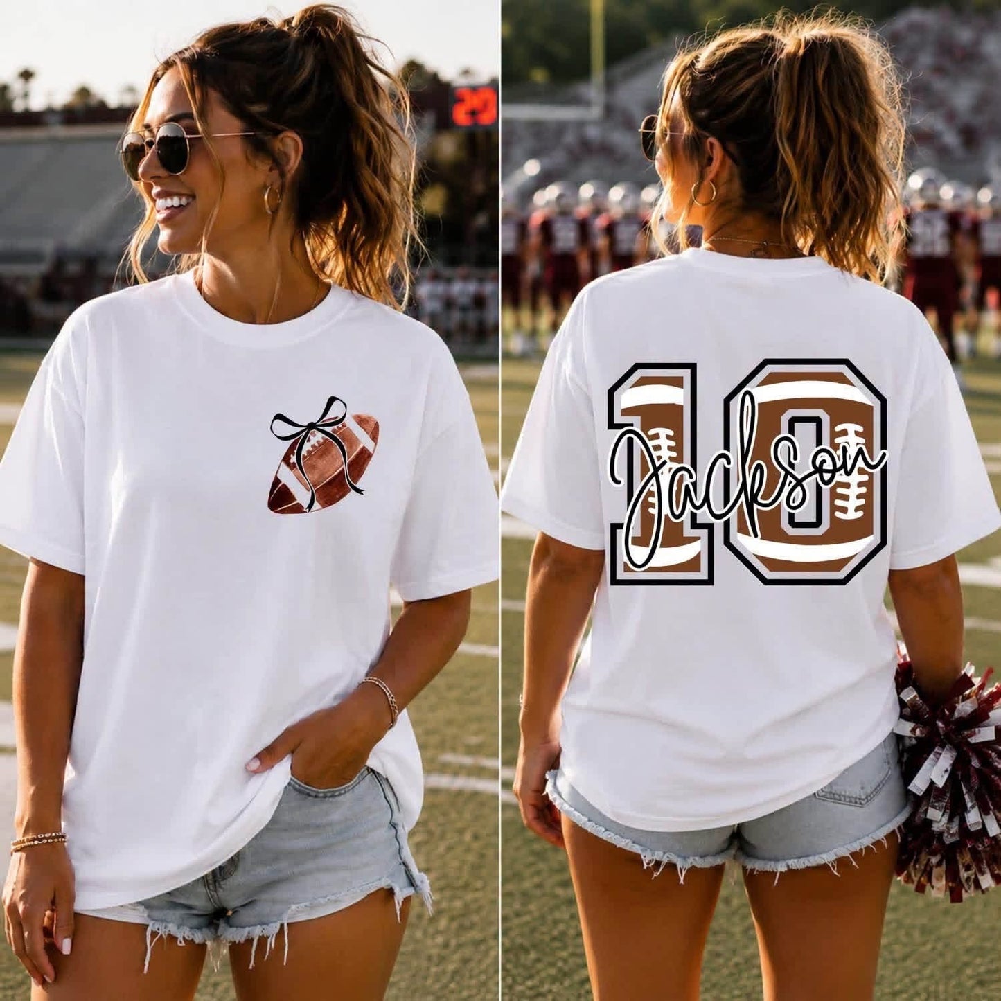 Custom Football Name and Number with Pocket