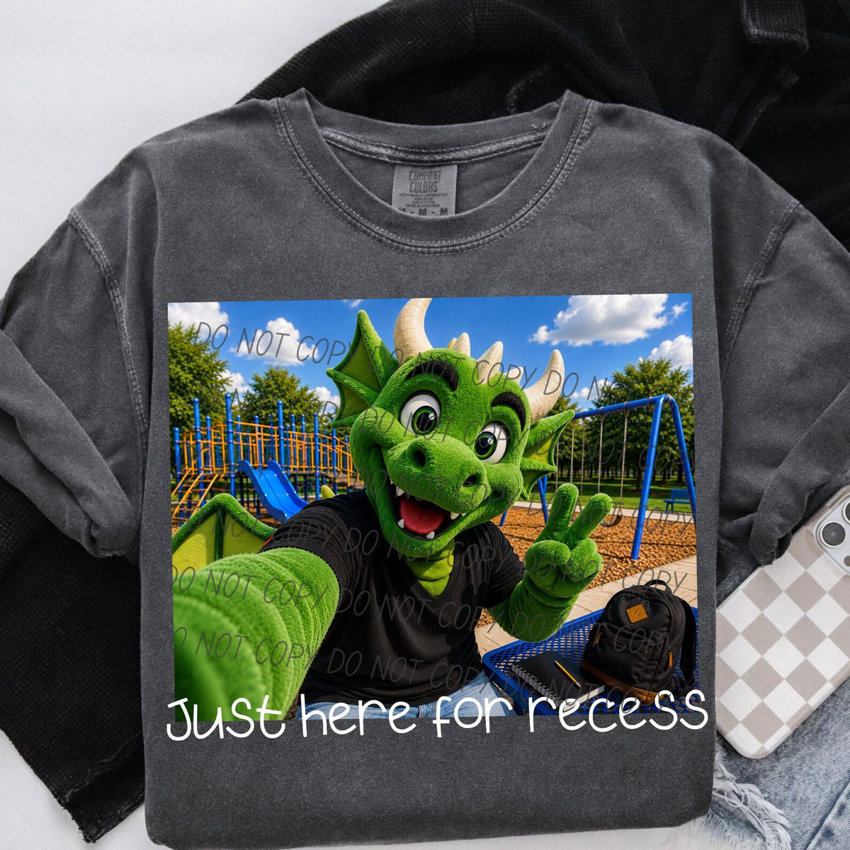 Here for recess Comfort Colors Pepper
